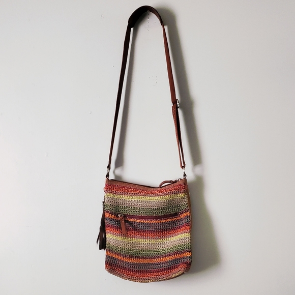 The Sak Handbags - The Sak | Lucia Multicolor Woven Striped Crochet Crossbody Shoulder Bag Purse